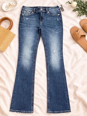 Miss Me Chloe Mid Wash Bootcut Jeans - Blue